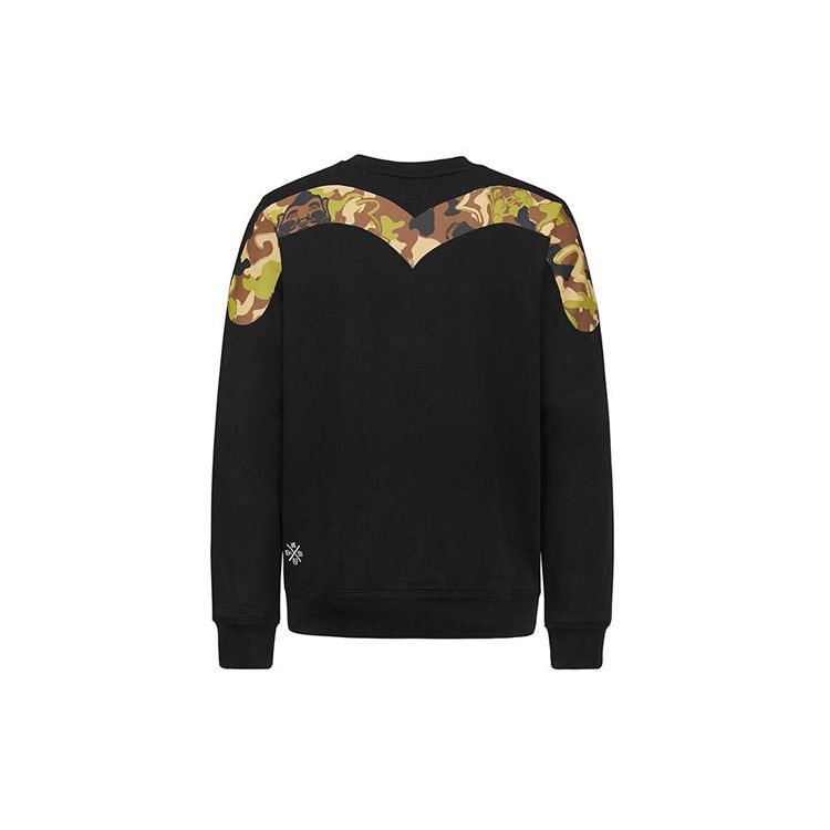 Evisu Худи с принтом головы Будды и камуфляжем, большой принт M, мужские худи, черный, 2EAHTM0SW330XX