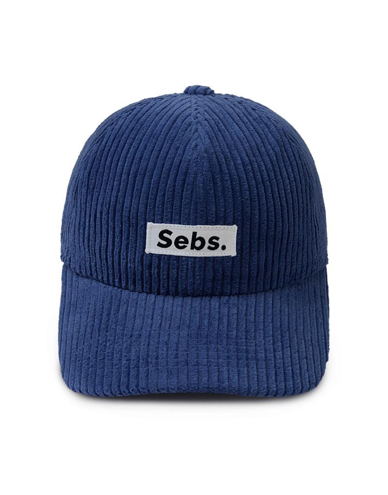 Вельветовая синяя бейсболка Sebseu
