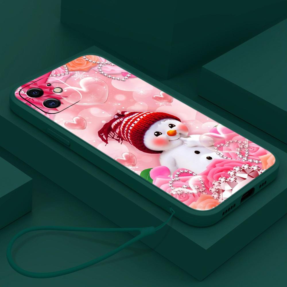 Samsung Galaxy A24 A54 A23 для iPhone 11 12 13 14 15 Pro Max Xiaomi Redmi 13C Huawei Straight Edge Мягкий чехол для телефона A3 Merry Christmas Bear Deer art