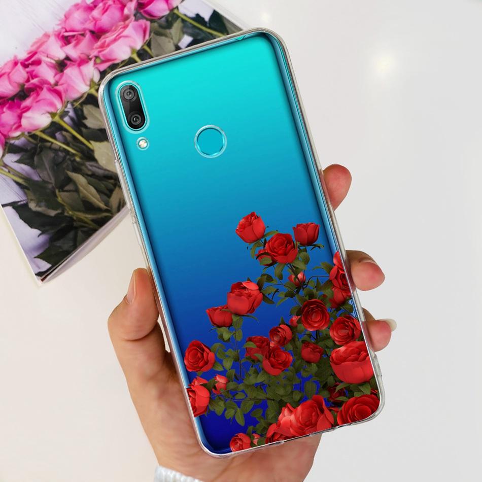 Чехол для телефона Huawei Y7 2019 Huawei Y7 Prime Pro (2019) DUB-LX1 LX2 LX3 Милый Пандa Цветочный Узор Мягкий Силикон ТПУ Чехлы