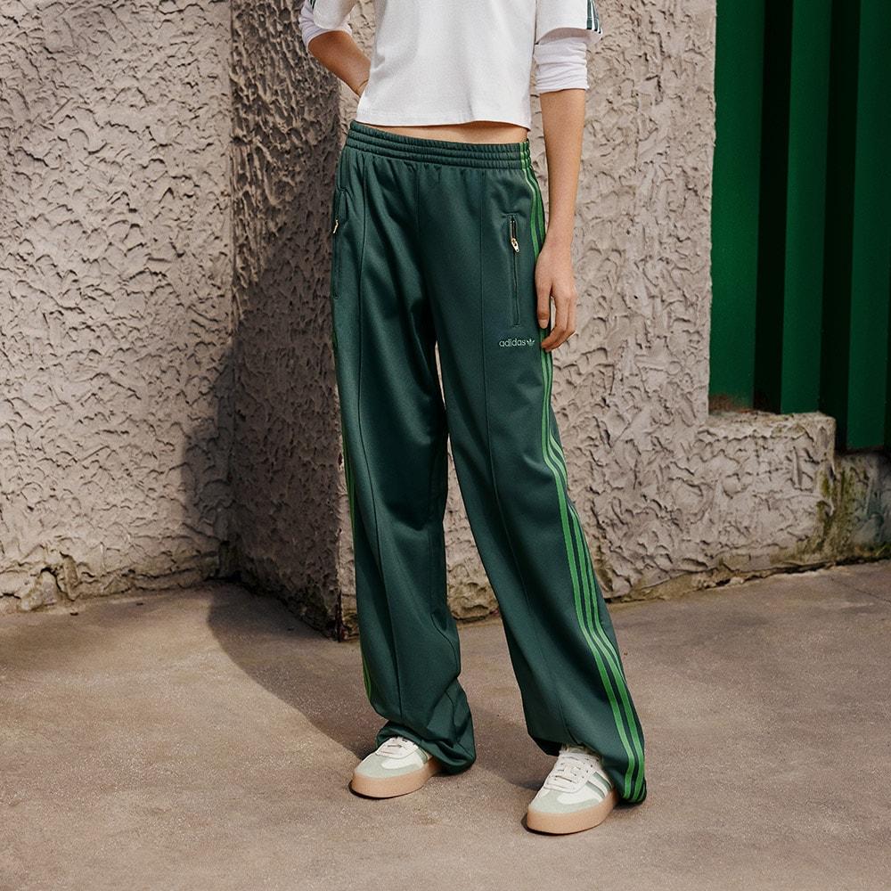 adidas Женские Свободные Брюки-Карго Firebird Из Переработанного Полиэстера Минерально-Зеленые IZ2670