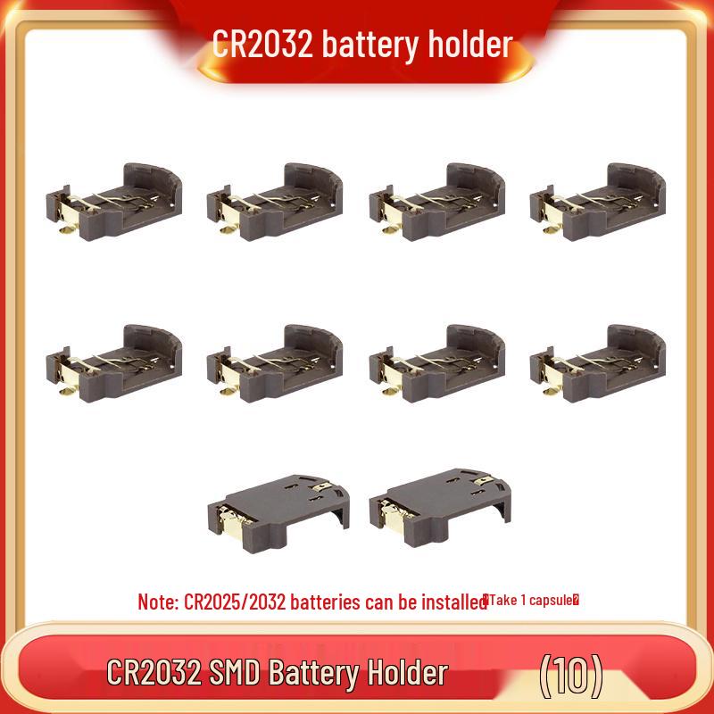 3V Coin Battery Holder for CR2032, CR1220, CR1632, CR2450 - Spring Contact SMD Connector