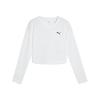 Essentials Wardrobe Fashion Casual Versatile Trendy Long Sleeve T-Shirt Women Tops White 629761-02