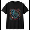 Tattoo Seahorse Shattered Sea Ocean Mens T-Shirt Black 100% Cotton Printed
