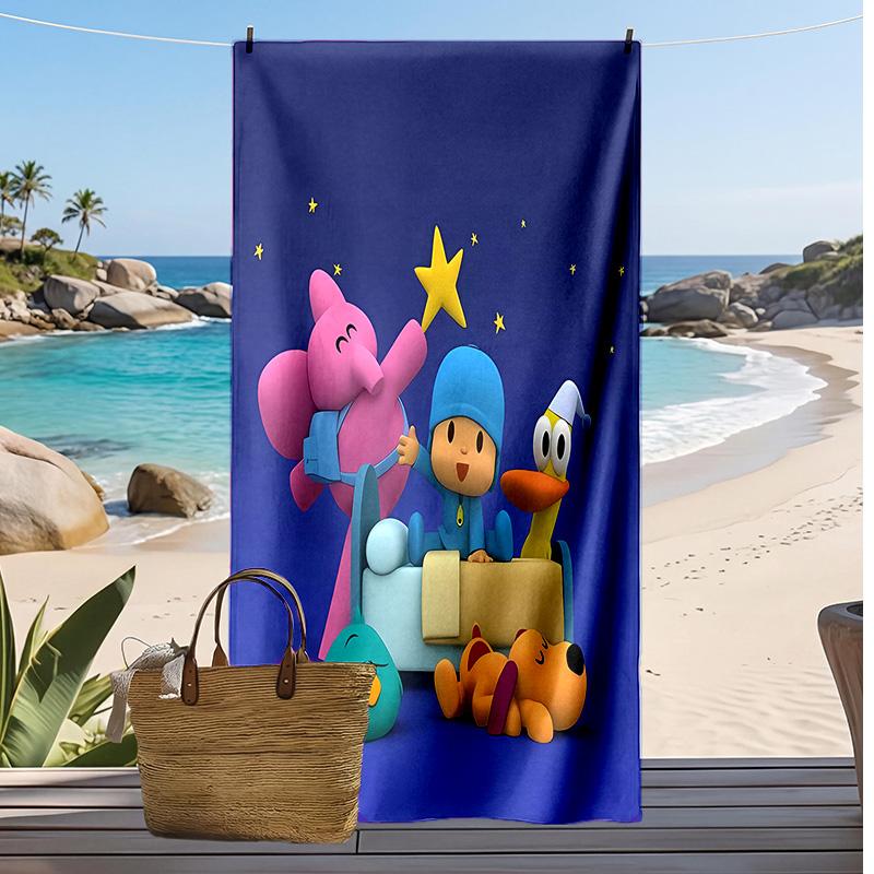 pocoyo Printed Quick Dry Beach Towel Super Absorbent Soft Lightweight Bath Towel for Pool Summer Travel