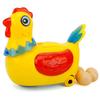 Electric Hen Laying Eggs Toy for Kids Hen Laying Eggs Walking Toy with Colorful Light and Music
