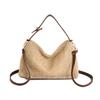 PU Leather Buckle Hobo Shoulder Bag Grass Woven Box Bag Leisure Straw Crossbody Bag  Women
