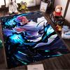 "Anime Style Carpet with Pink-Haired Warrior and Blue Energy Art" Suitable for use as an anti-slip for living room bedroom sofas