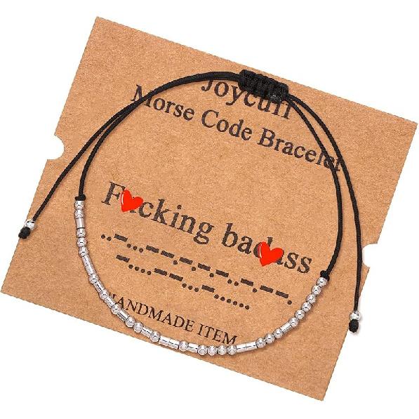 Вдохновляющие браслеты азбукой Морзе Мотивационное ободрение Памятные Уникальные подарки Шнурок Нержавеющая сталь Дружба Регулируемые Серебряные браслеты для