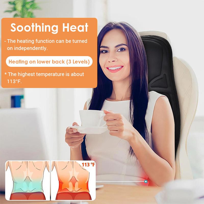 Electric Back Car Massage Chair Full-Body Massage Cushion Heating Vibrator for Car Home Office Lumbar Neck Mattress Chair Mat