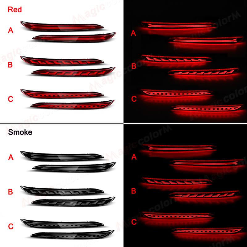 For Hyundai Sonata 2015 2016 2017 LED Rear Bumper Reflectors Running Dynamic Turn Signal Running Brake Lamps Car Accessories 12V