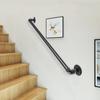Pipe Stair Handrail Staircase Handrail 2 FT Carbon Steel for Wall Mount