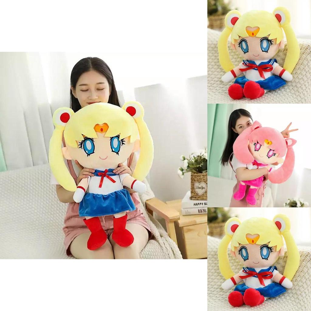 Sailor Moon Rabbit Cartoon Stuffed Doll With Pink And Yellow Colors For Kids