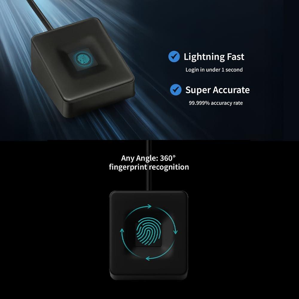 TEC SecureTouch WireKey USB-сканер отпечатков пальцев Passkey для Windows Hello и Hello for Business Высокоскоростной биометрический логин TE-FPA-CA1