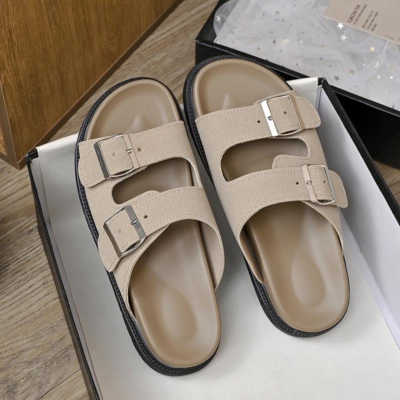 Женские шлепанцы Birkenstock 2024 из натуральной кожи на мягкой подошве, универсальные