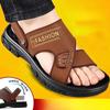 Мужские кожаные сандалии на толстой подошве, пляжные сандалии для лета, нескользящие и износостойкие сандалии двойного назначения
