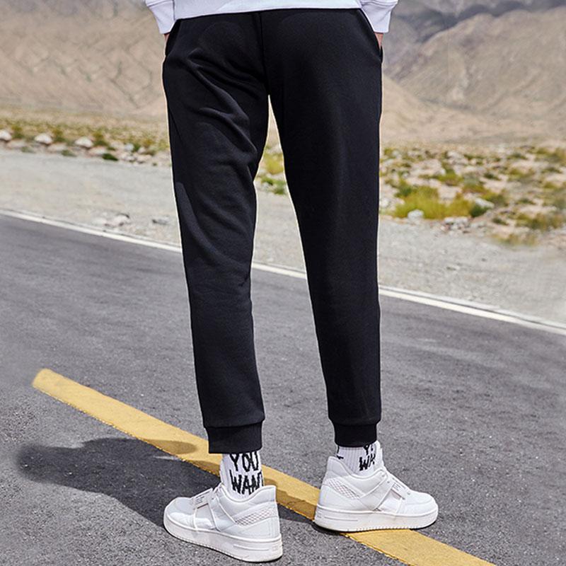 Мужские спортивные штаны Li Ning из флиса, однотонные, черные AKLP871-12