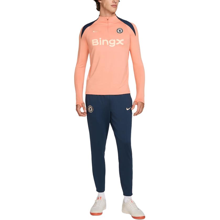 Nike ФК «Челси» Dri-Fit Стильные Простые Приталенные Универсальные Шнуровка Вязаные Спортивные Штаны Мужские низ Обсидиан Абрикос Гуава-Лед HJ1992-451