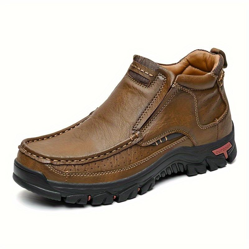 Men's Mid-Top Casual Hiking Boots - Slip-Resistant, Comfortable & Versatile for All Seasons, Men's Boots, Warm, Anti Slip, Hiking