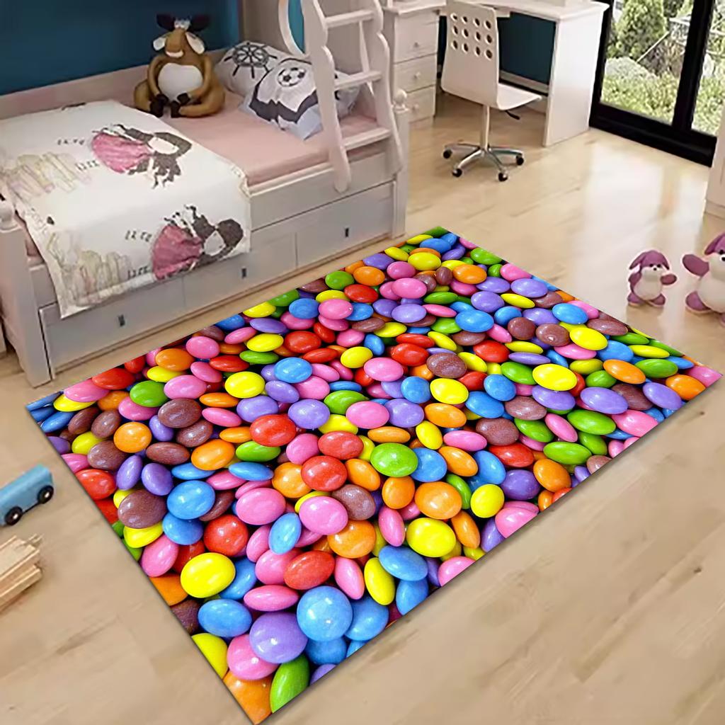 Children’s Educational Happy Life Playmat Rug Doormat Game Carpet for Bedroom Bathroom Playroom Fun Learning Floor Mat Safe Kids