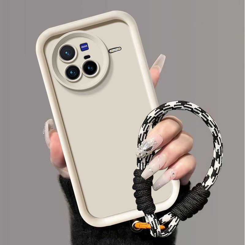 Для Vivo X80 Чехол vivo X80 5G Чехол для телефона Плетеный шнурок Матовая задняя крышка Защита с эффектом кожи Противоударный чехол