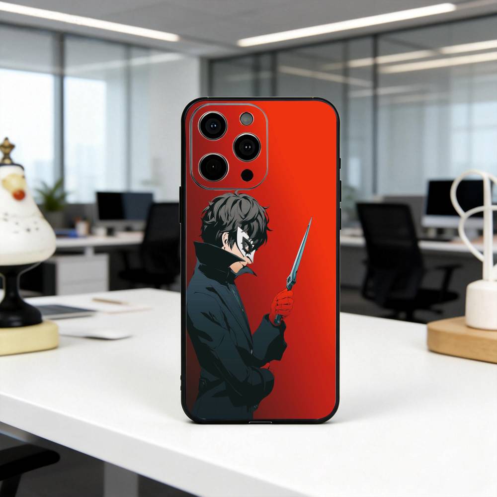P-Persona 5 COOL Anime Phone Case For iPhone 17, 16,15,14,13,12,11 Plus,Pro Max, Others Soft Black Cover