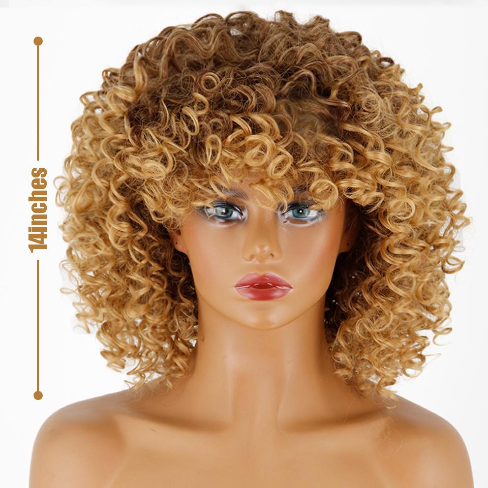 MERISIHAIR Афро-женский кудрявый короткий парик с челкой из синтетического волокна, натуральный черный кудрявый вьющийся парик для косплея, повседневная одежда