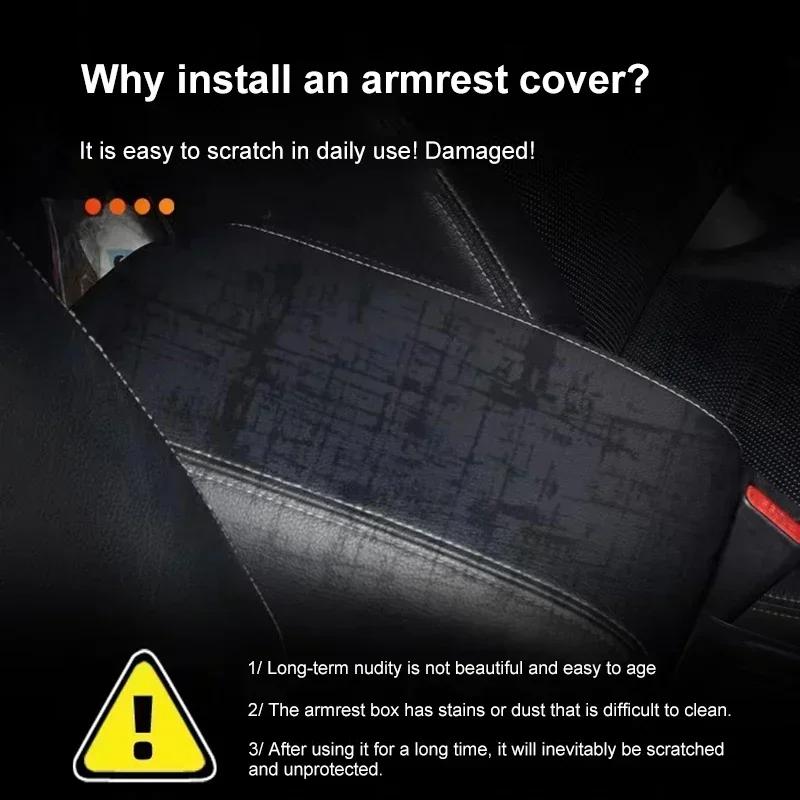 Кожа из углеродного волокна, накладка на консольный бокс автомобиля, подушка подлокотника, чехол для Toyota TRD Reiz Corolla Chr Yaris Camry, логотип RAV4 Levin