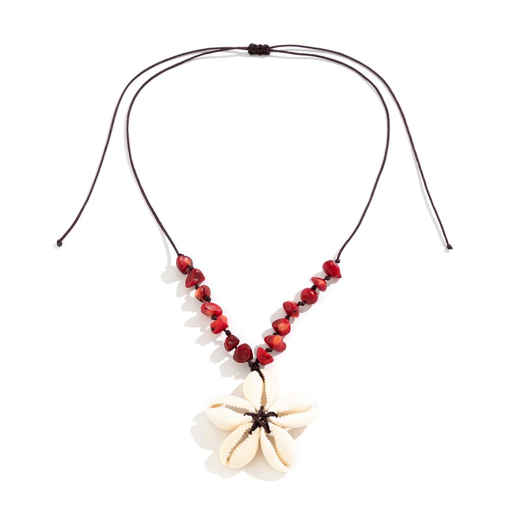 Ingemark Bohemian Big Flower Pendant Pendant Choker Necklace for Women Trendy Red Rope Adjustable Chain Aesthetics Jewelry Gift