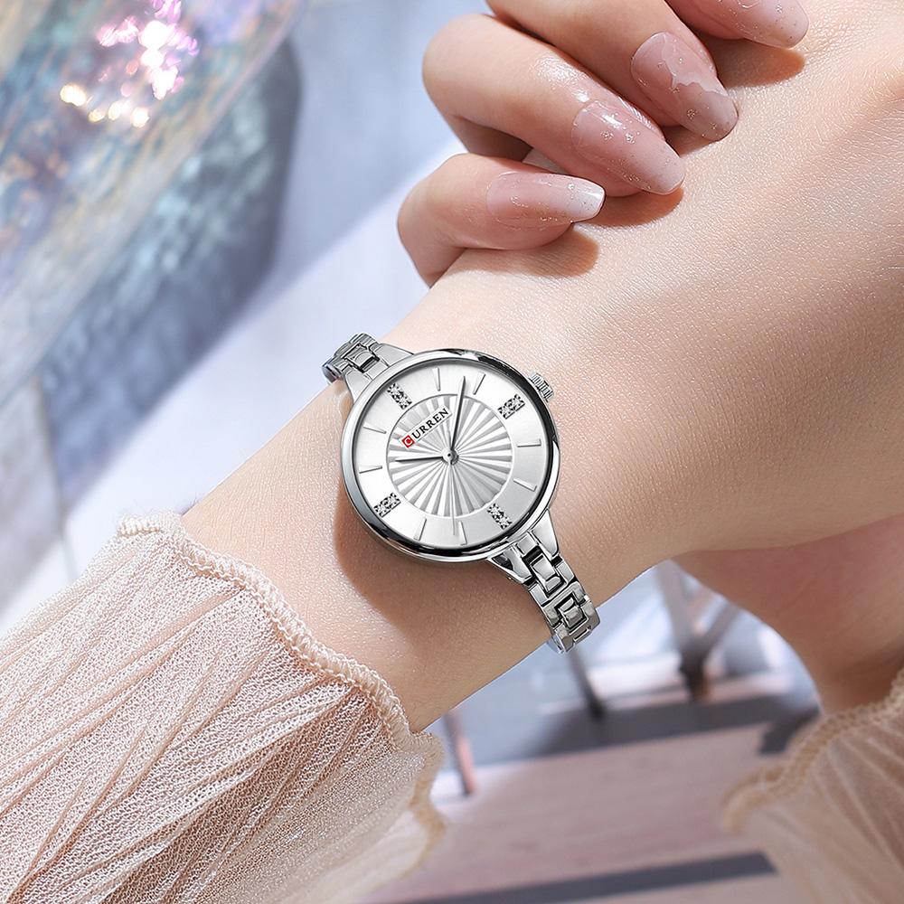 CURREN Luxury Woman Wristwatch Elegant Waterproof Stainless Steel Watch for Ladies Dress Diamond Quartz Women's Watches Reloj