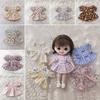 Для кукол 1/11OB11 Кукольная юбка Одежда Ручная работа Платья с принтом Наряды с коротким рукавом Кукольный топ