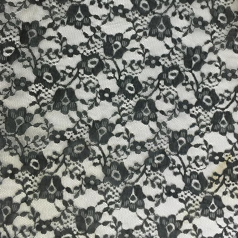 Hot-Selling Non-Elastic Polyester Hollow Flower Lace Mesh Fabric for Fashionable Wedding Dresses and Lingerie