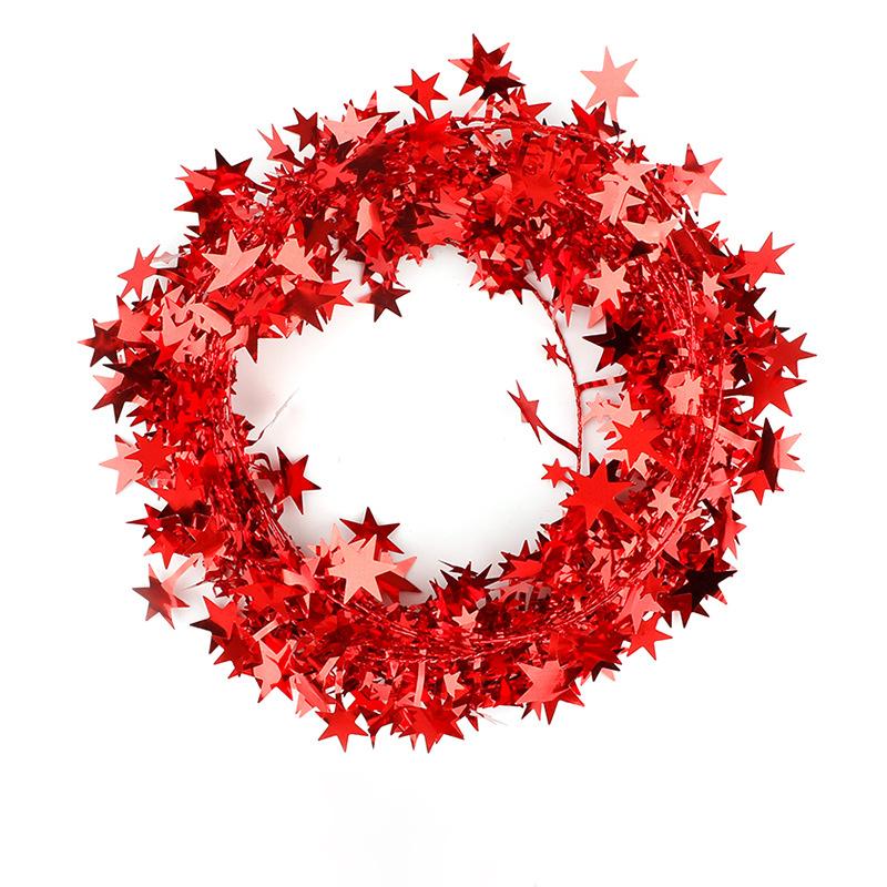 7.5M Pentagram Golden Silvery Star Garland Colorful Stars Wire Garland Tinsel