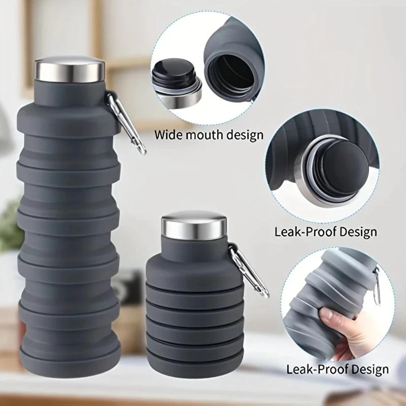Silicone Water Cup Outdoor Use Water Bottle Foldable Lightweight to Carry reusable Telescopic Cup Travel Water Bottle for Outdoor Use sports trips