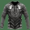 Men's Casual Sweatshirt Comfortable 3D Digital Tattoo Printed Zipper Top