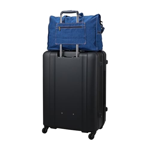 [Sifre] Foldable Boston Bag, Medium, 23L Capacity, Denim, Suitcase Carry-On Compatible, Shoulder Strap Included, Osamu Goods OG19.Denim, Jill
