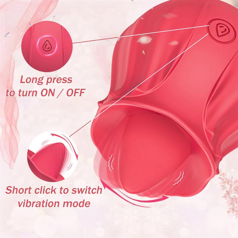 Powerful Tongue Vibrator Female Rose G Spot Oral Clitoris Stimulator Lick Vagin Massager Masturbation Adult Sex Toys for Women