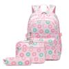 2025 New Primary School Schoolbags for Girls Cute Print Donut Large Capacity Three Piece Cover Child Mother Bag Backpack