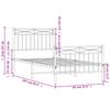 Metal Bed Frame with Headboard and Footboard Black 90x200 cm