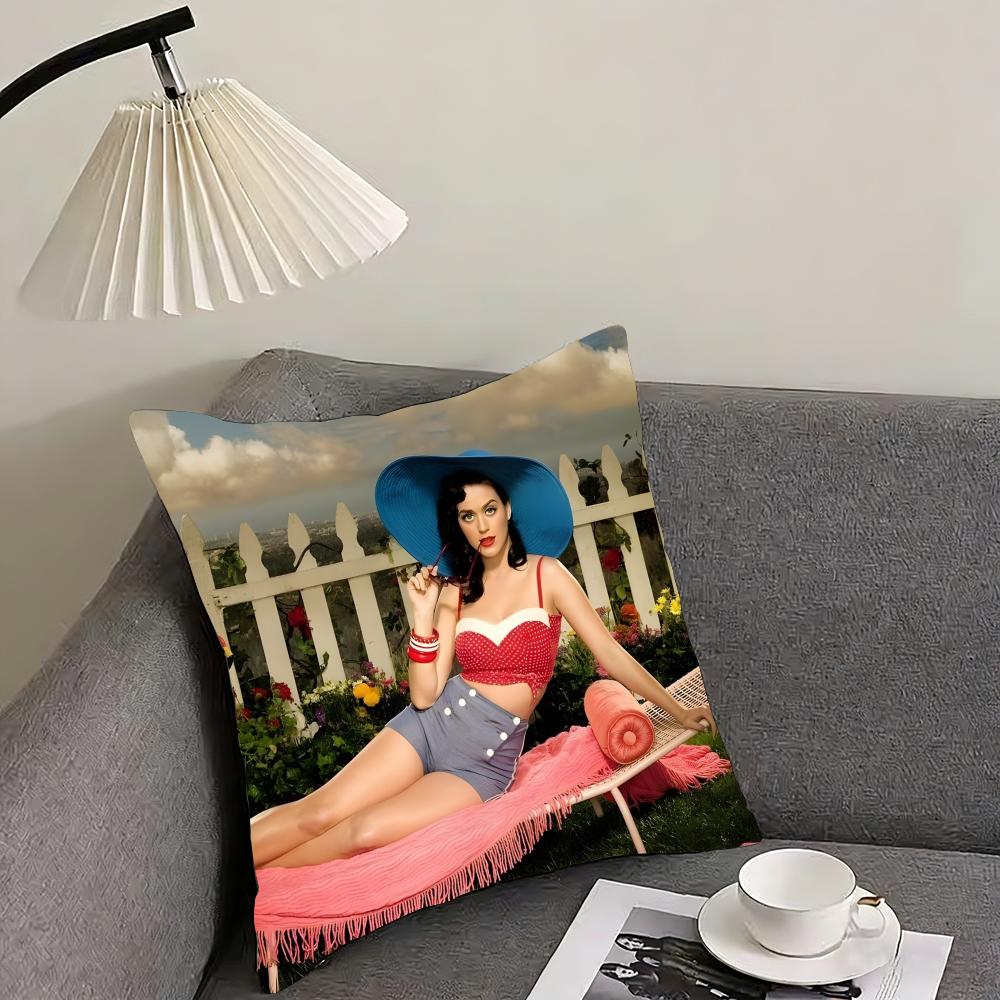 Singer K-Katy P-Perry 1432 Hot Album Cushion Cover Reversible Plush Pillow Cover – For car, sofa, bedroom, perfect as a gift.