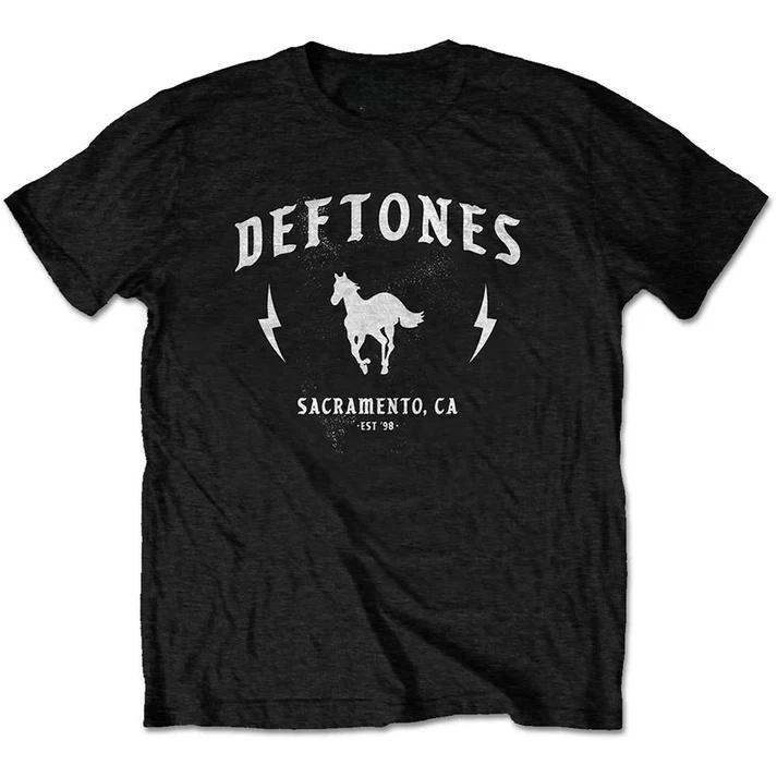 Мужские футболки Deftones с белым логотипом, дышащие, готические, японской моды, хлопок, круглый вырез, короткий рукав, мягкая, оверсайз