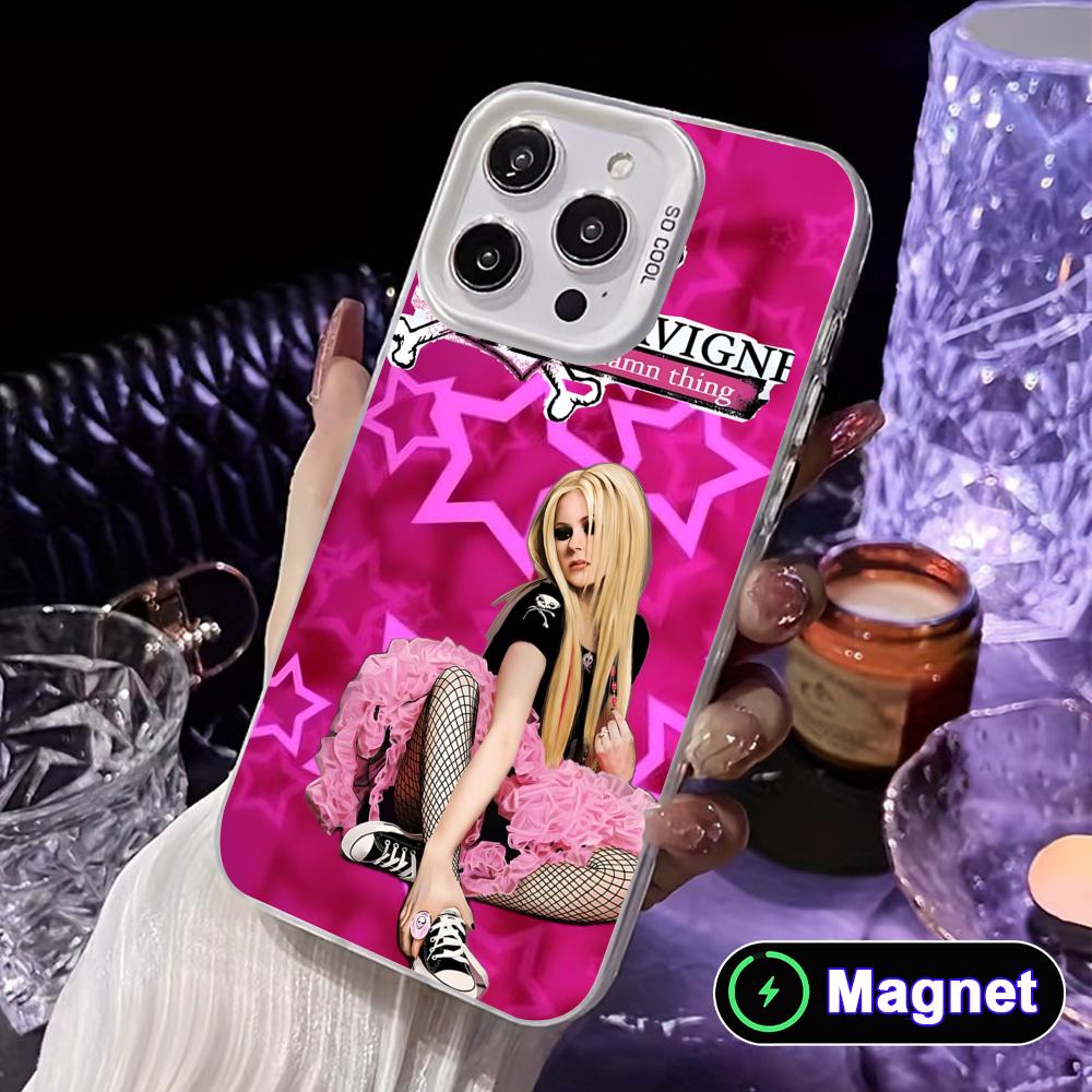 Avril Lavigne White Translucent MagSafe Mobile Phone Case for iPhone 17 16 15 14 13 12 11 X XR XS Air Pro Max Plus Cover