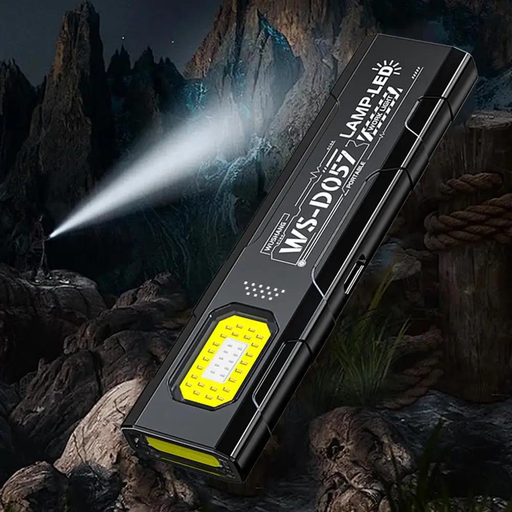 LED Keychain Flashlight Type C Rechargeable 550LM Portable Mini Torch Pocket Lantern Flood Work Light With Magnet For Emergency