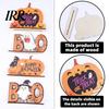 Holiday Window Display Ornament Halloween Wooden Table Sign, Cute Pumpkin Boo Ghost Vibrant Party Prop Tabletop Centerpiece for Indoor Mantel