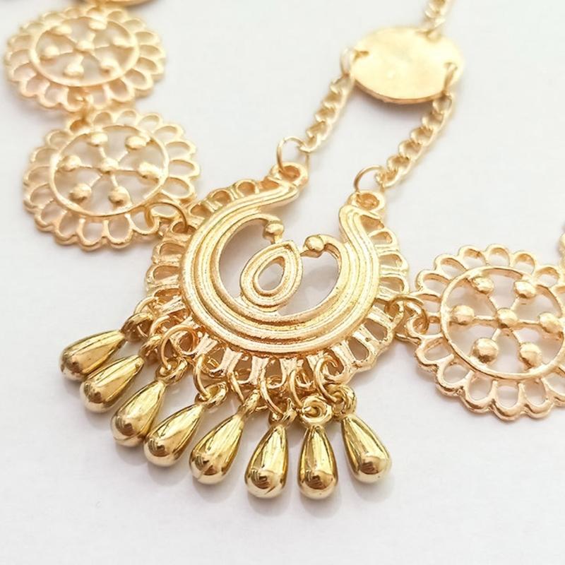 Цепочки для головы Ювелирные украшения Фестиваль Выпускной костюм Аксессуары для волос Модные повязки на голову Богемные головные уборы для невесты, девочки-цветочницы