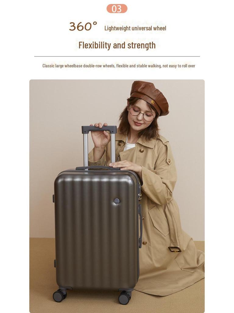 Stylish Japanese Suitcase: Durable, Universal-Wheel Trolley for Men & Women, Leather Finish, Perfect for Students.