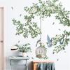 WOHAHA Wall Bird на маленьких белых обоях Pastoral Living Wall Wall поставляется с наклейкой, растение, стильный, ветка, клетка для птиц, цветок, наклейка,