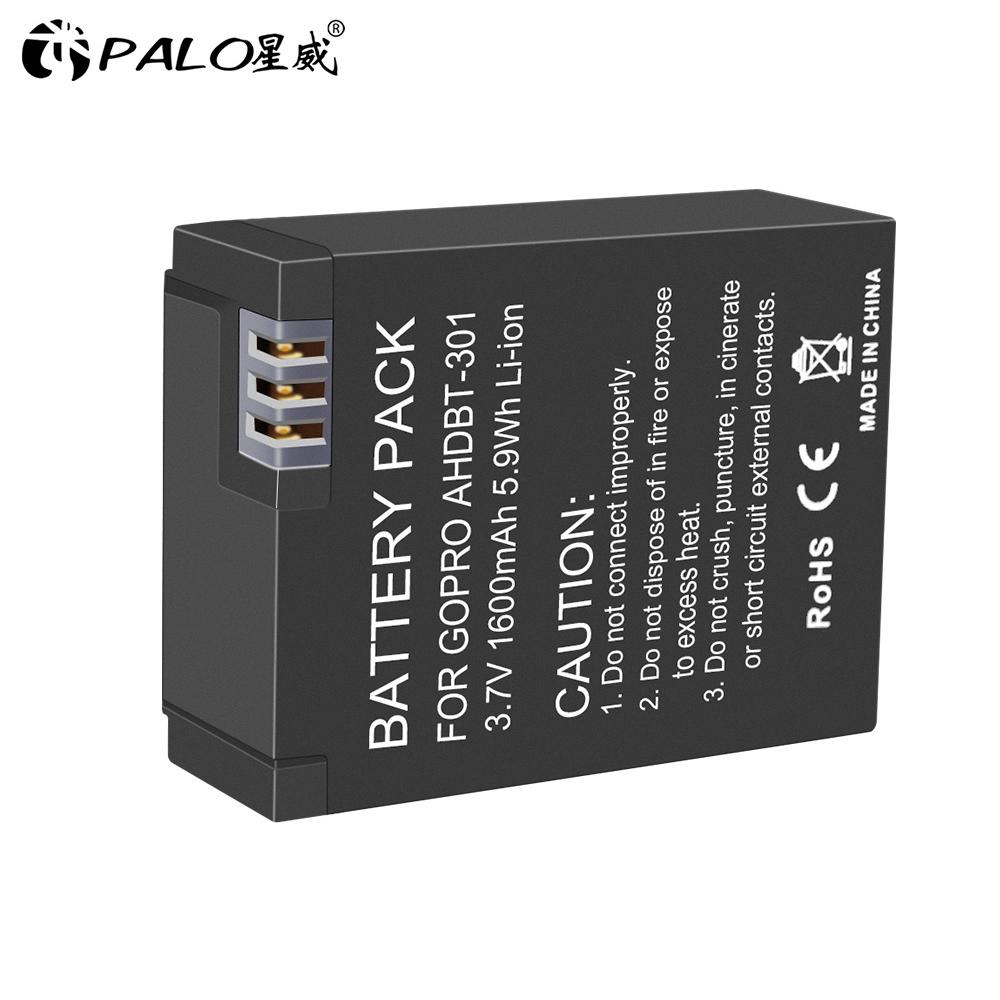Литий-ионный аккумулятор AHDBT-301 3,7 В, 1600 мАч для GoPro Hero3 Gopro Hero 3/3+, оригинальный аккумулятор для камеры AHDBT 301 AHDBT 301 + зарядное устройство
