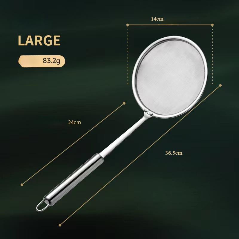304 Stainless Steel Filter Oil Spoon 100 Mesh Filter Screen Household Hot Pot Foam Oil Partition Kitchen Filter Spoon