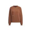 Adidas Solid Color Fleece Lined Athleisure Crew Neck Long Sleeved Sweatshirt Women's Brown IX6792